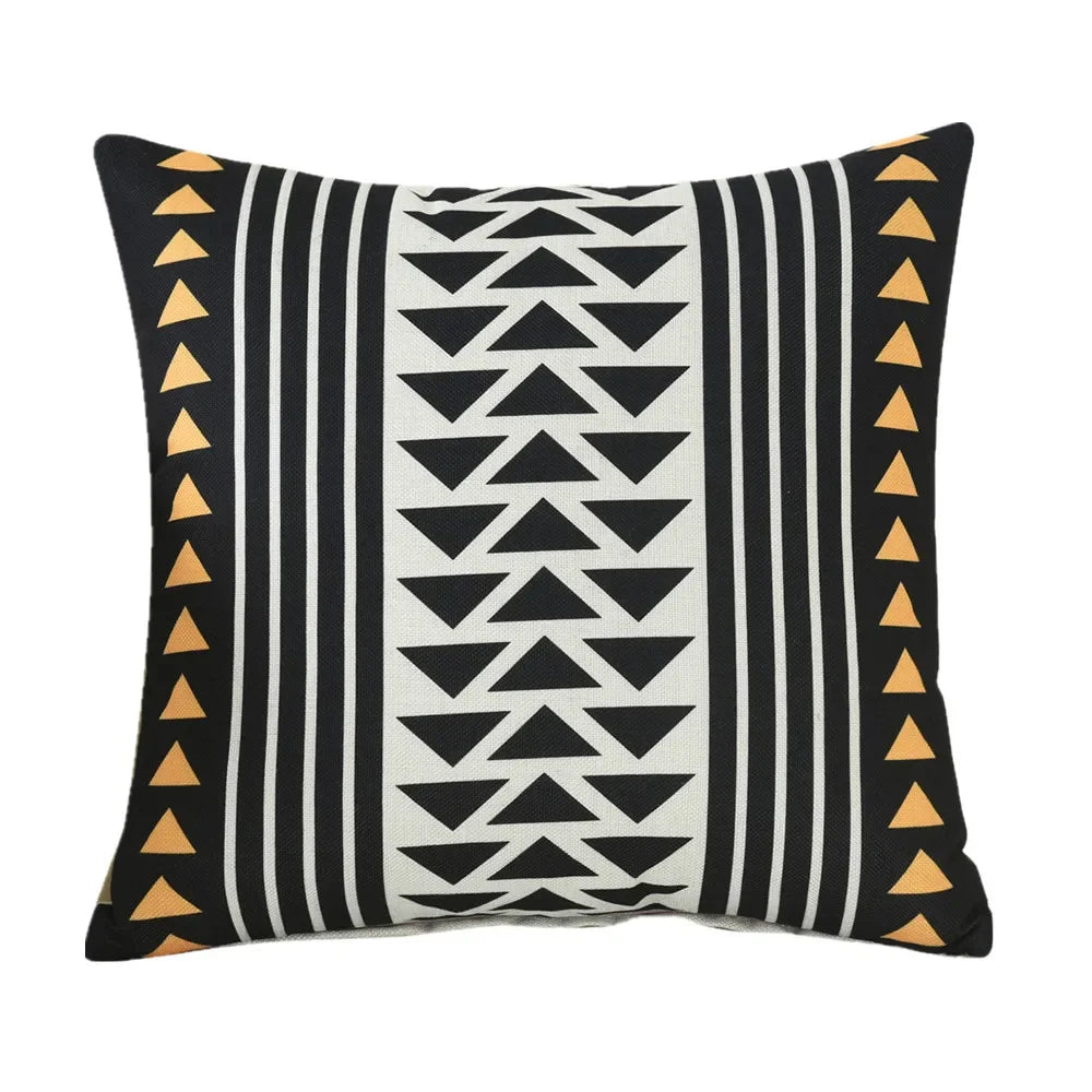 housse coussin carré géométrique chat animé coton lin moderne salon chambre voiture