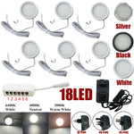 plafonnier led blanc noir argent moderne 18 led 12v adaptateur eu uk us 59mm