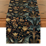 tableau couverture table noire marron floral polyester machine lavable classique mariage
