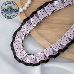 ruban plissé dentelle polyester largeur 2.5cm mariage noir blanc rose bleu violet points noirs