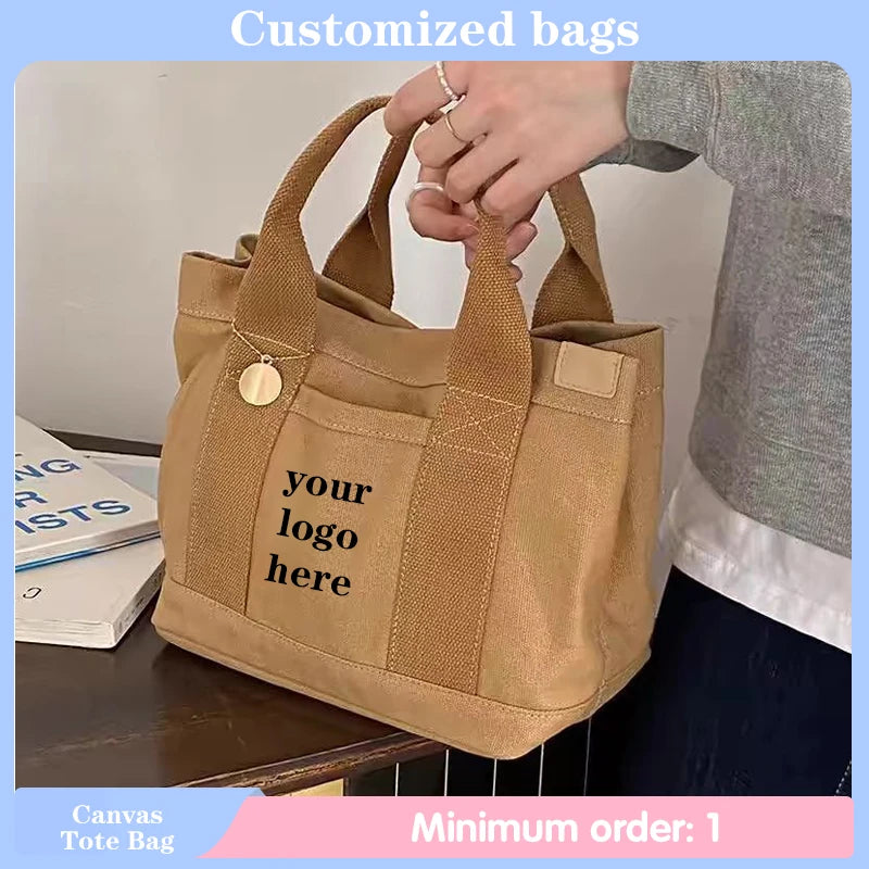 sac main toile beige moderne poignées détachables sans fermeture éclairversible réutilisable japonais
