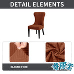 Housse chaise rayées horizontales marron élastique réutilisable moderne chaise banquet