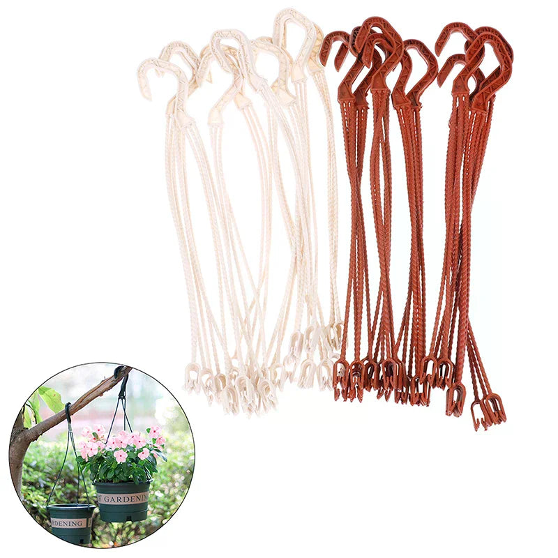 crochet tressé moderne suspendre pots fleurs jardin balcon beige marron rustique naturelextérieur