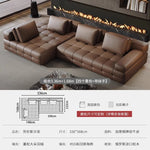 grand canapé angle cuir marron moderne coussins salon appartement luxe