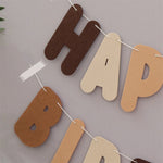 guirlande lettres happy birthday ours brun décor anniversaire clips marron carton festive