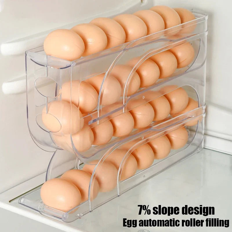 boîtes rangement œufs enroulables réfrigérateur cuisine transparentes modernes minimalistes 30 pièces
