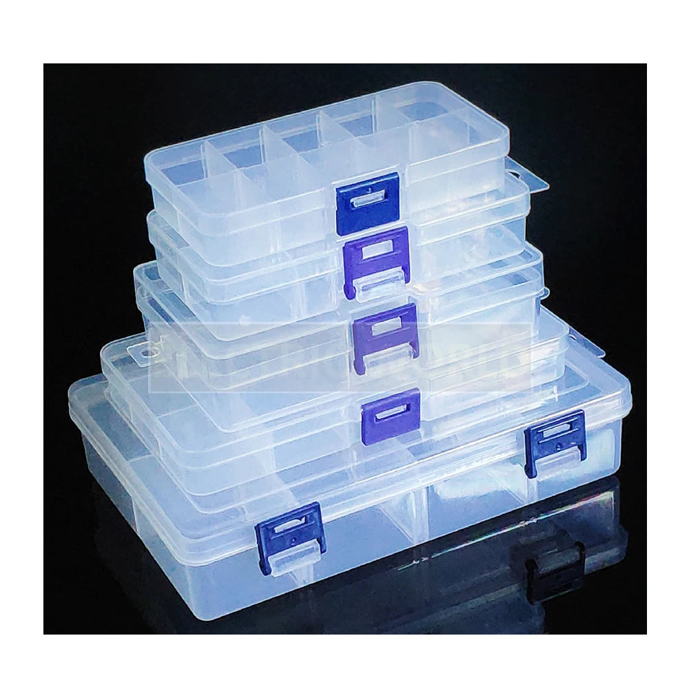 boite rangement plastique transparente compartiments ajustables bijoux petits objets divers
