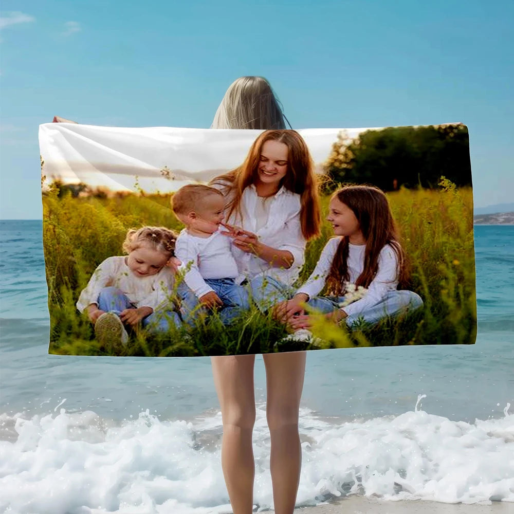 serviette plage imprimée photo sèchage rapide polyester moderne blanc lavable machine grande taille camping