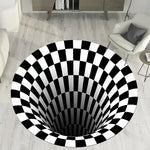 tapis moderne effet 3d noir blanc contemporain salon chambre salle bain 80x80cm 120x120cm