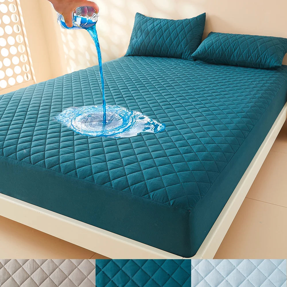 protège matelas bleu marine doux antibactérie imperméable 30cm quilté moderne