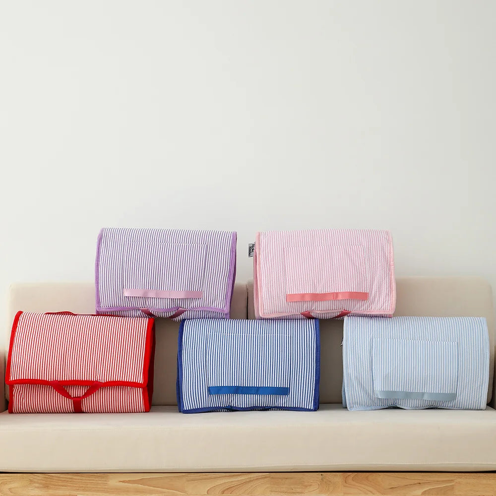 sac maillots bain rayé moderne portable poignées amovibles rouge bleu rose printemps automne enfants