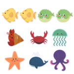 autocollants antidérapants animaux marins poissons crustacés méduse baleine stickers bain salle bain enfants pailletés