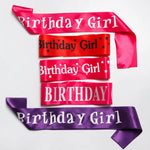 rubans fête anniversaire fille lettres birthday girl rouge violet noir festive