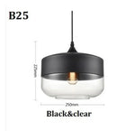 suspension lumineuse moderne pendentif verre noir transparent contemporain fixation câble luminaire salle manger chambre