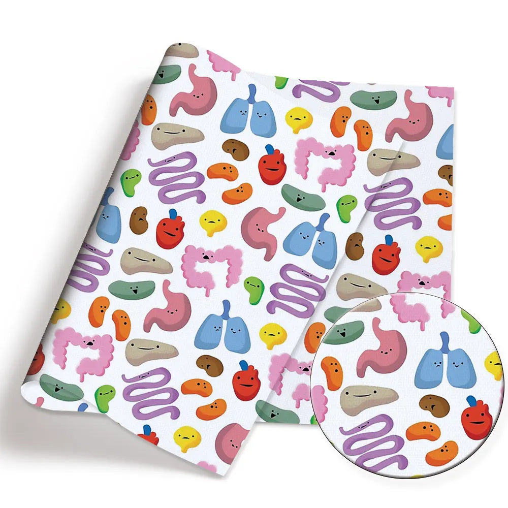 tapis yoga moderne graphique imprimé cœurs organes insectes marteaux noir rose bleu blanc