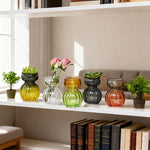 vases verre modernes decoratifs transparents jaune vert rouge fleurs table centerpiece