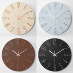 horloge murale moderne bois beige aiguille quartz circulaire opaque étude salon chambre