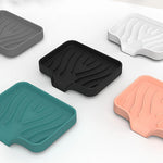 support savon silicone rayures ondulées gris noir bleu rose moderne évier cuisine