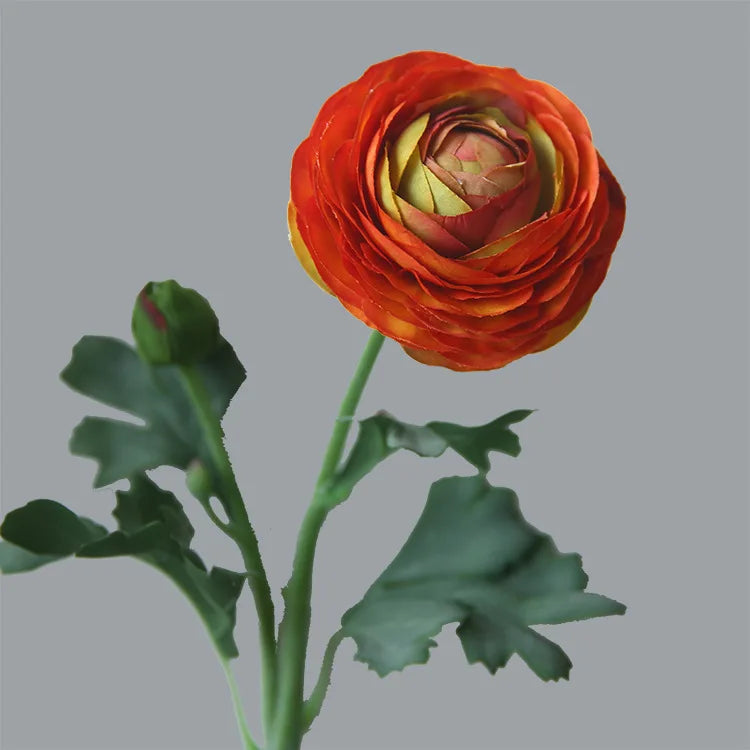 décoration intérieure ranunculus artificiels fleurs soie multicolore blanc crème jaune rouge salon maison