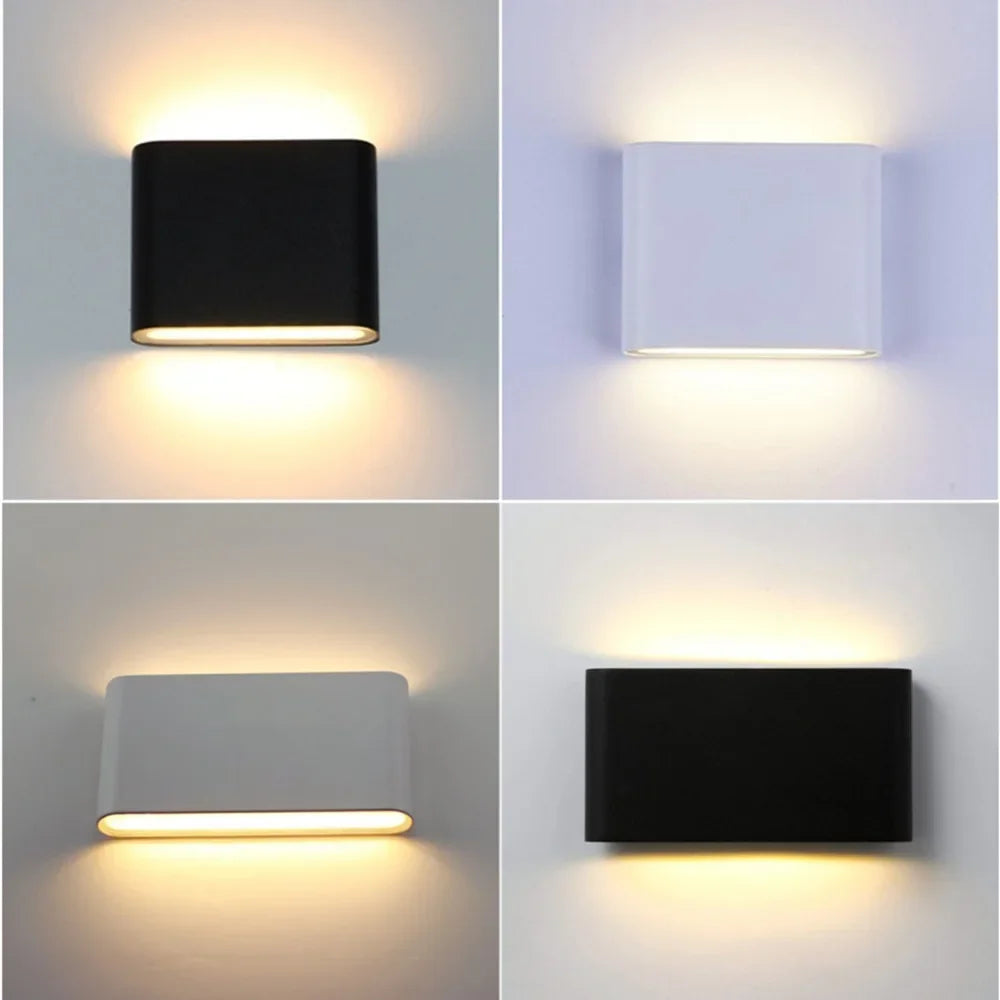 applique murale led ip65 étanche 6w 12w blanc noir contemporaine basse consommation