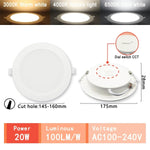 Spot LED blanc moderne 10W 14W 17W 20W 24W 6W câble adaptateur