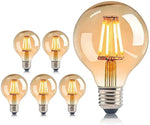 ampoule led filament édison transparente dorée vintage 360° e27 220v 4w 6w 8w 2700k