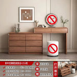 maquillage moderne tabouret plateau amovible tiroirs blanc bois naturel