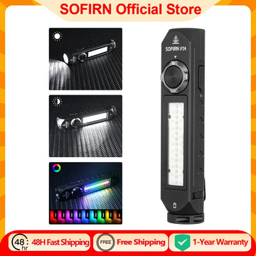 lampe torche led noire aimantée éclairage multicolore résistant chocs moderne