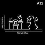 autocollant mural minimaliste noir silhouettes personnages cuisine toilettes abstrait chambre cuisine salle bain