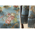 nappe table ronde brodée fleurs roses classique vintage 140cm 180cm 200cm 230cm blanc crème