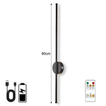 lampe murale led rechargeable sans fil noir doré moderne télécommande tactile 50cm 80cm
