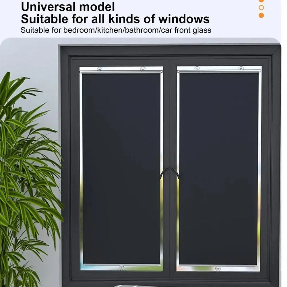 rideau fenêtre noir rétractable tissu moderne ventouse 40x60cm 40x125cm 45x125cm