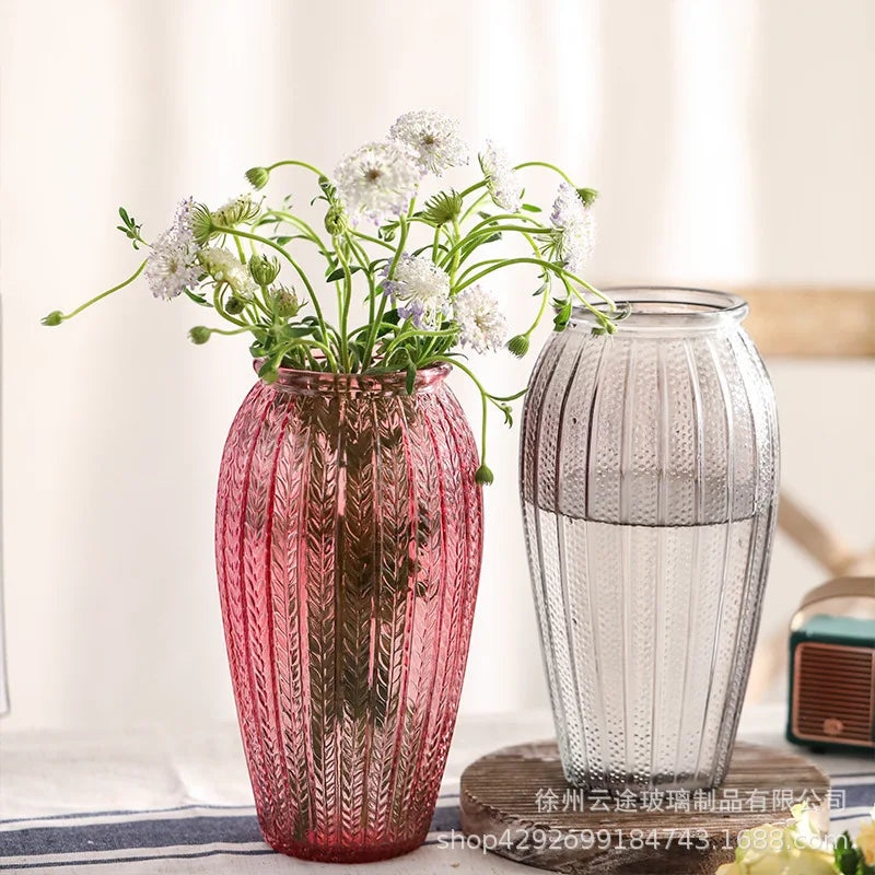 Vase de table en verre coloré pour fleurs sèches, style nordique