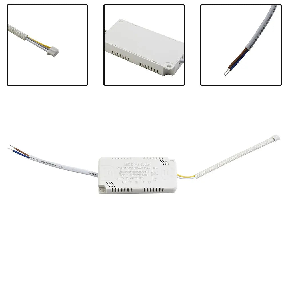 transformateur led blanc moderne câbles jaune bleu marron plat lisse