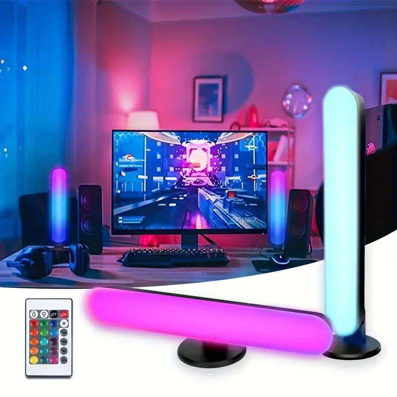 lampe led moderne violet orange bleu blanc rectangulaire lisse usb télécommande adhésif 3m