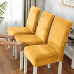 Housse chaise velours jaune doré élastique moderne protection meuble Jaune Doré