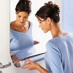 miroir auto adhésif flexible imperméable argenté moderne salle bain 50x100cm lisse sans cadrerollable déroulable