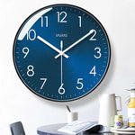 horloge murale moderne aiguille quartz bleu blanc visage unique opale salle manger salon decoration