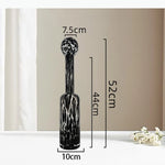 vase moderne bouteille marron léopard boule décorative support bois
