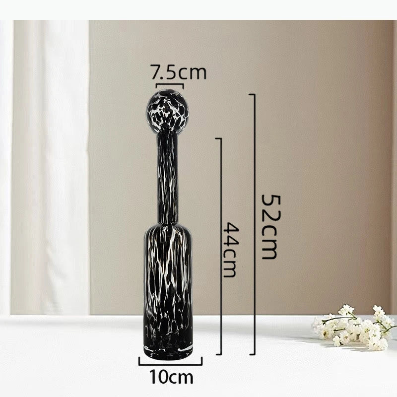 vase moderne bouteille marron léopard boule décorative support bois