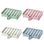 support savon moderne vert clair rose pâle blanc gris texture granulée adhésif salle bain