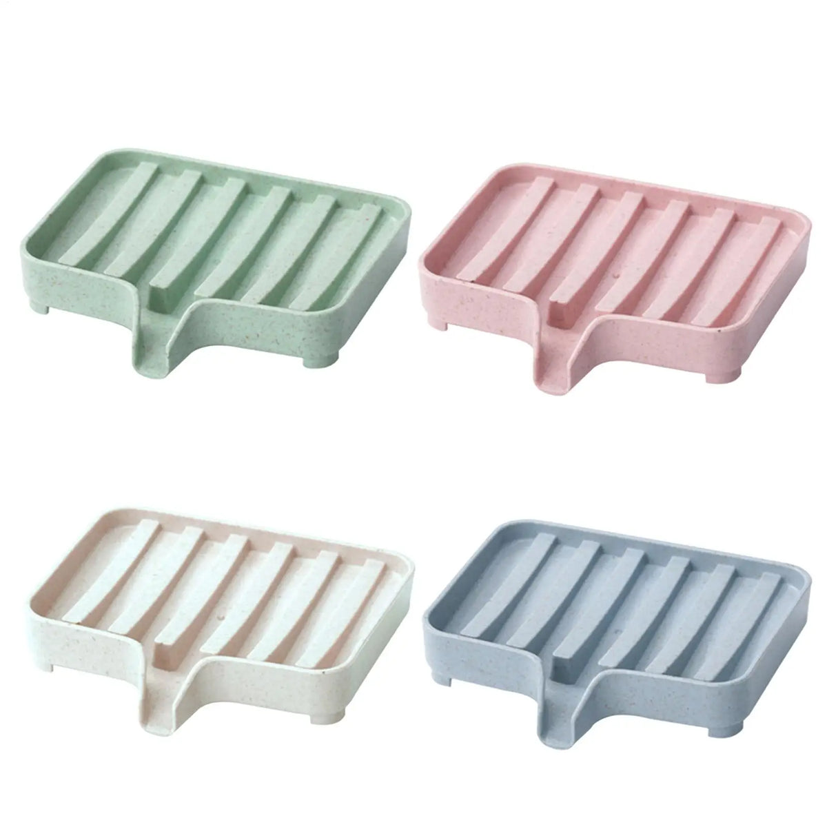 support savon moderne vert clair rose pâle blanc gris texture granulée adhésif salle bain