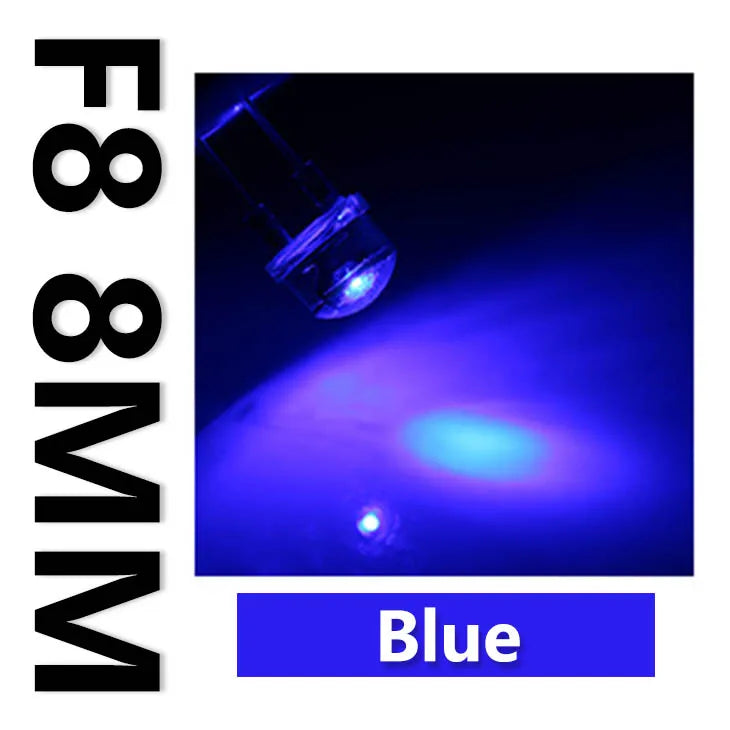 diode led 8mm chapeau paille rouge bleu jaune vert rose blanc chaud décoration