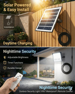 lumière solaire led moderne ip67 noir blanc panneau solaire télécommande capteur mouvement