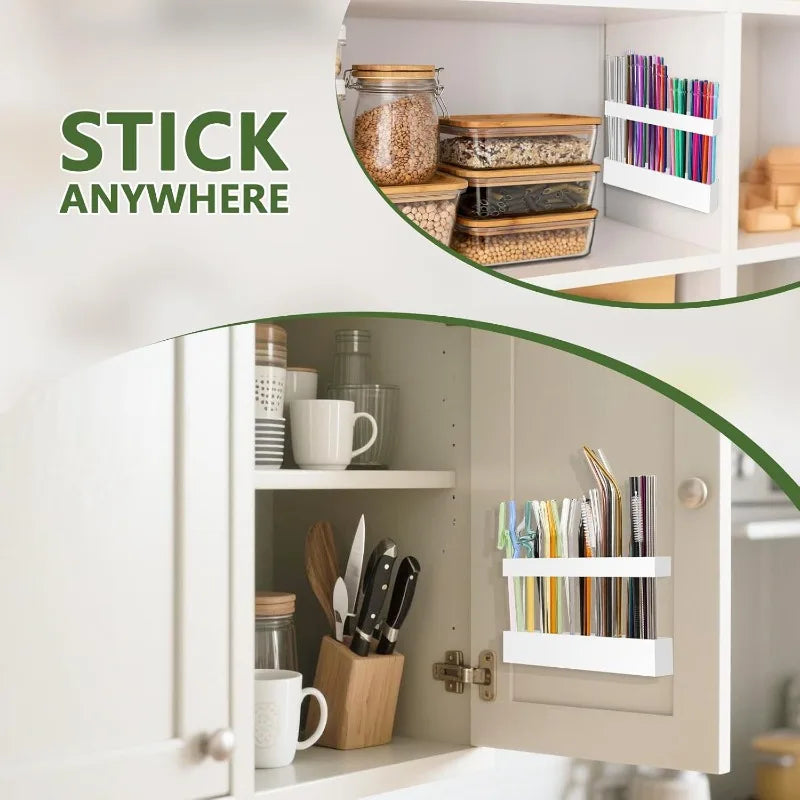 porte pailles acrylique transparent multicolore adhésif réutilisable moderne rangement vaisselle kitchenware organizer