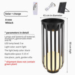 lampe solaire extérieure moderne noire rayures verticales support plante décorative