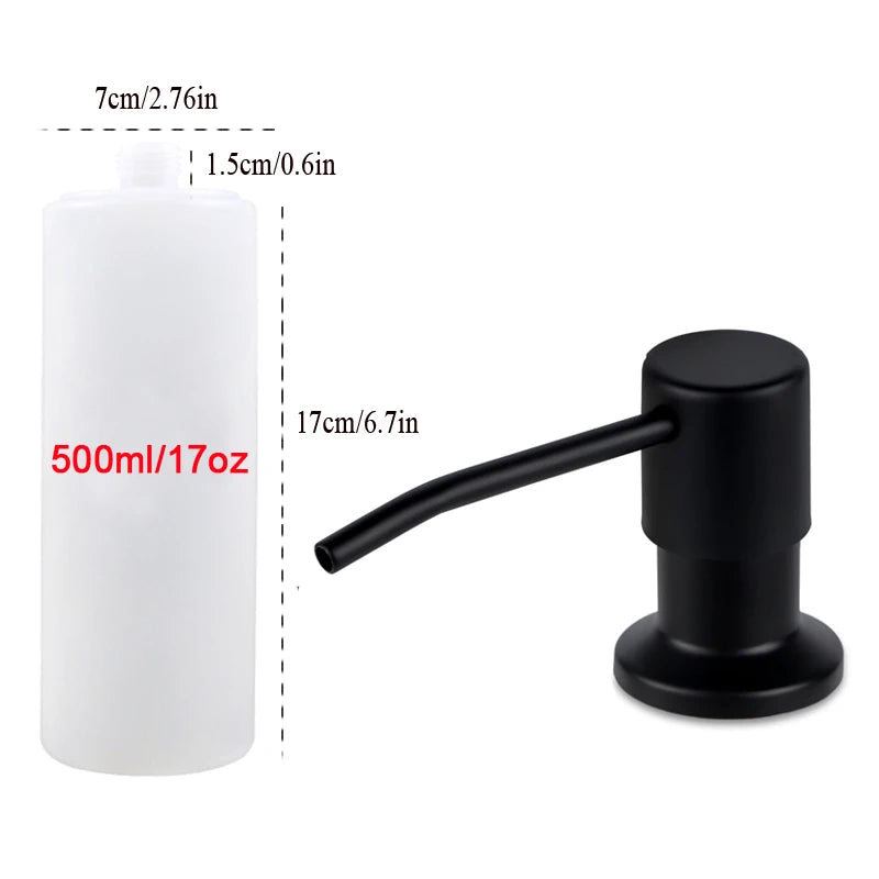 distributeur liquide moderne argenté adhésif corps plastique tête inoxydable tube silicone bouteille plastique minimaliste