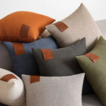 housse coussin moderne géométrique bleu marine marron gris 40x40 50x50 cm polyester coton