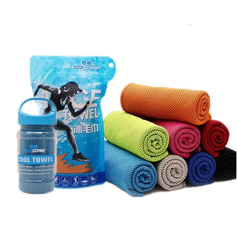 serviette sport polyestère bleu vert moderne maille fine rapide absorption haute qualité douce