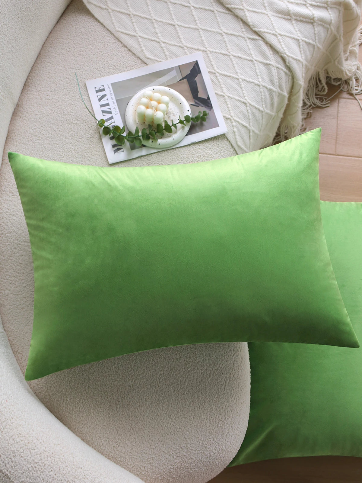 housse coussin velours doux jaune moderne 50x70cm décoration maison canapé voiture